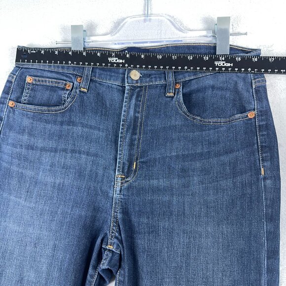 Gap Denim Flare Jeans High Rise Medium Wash Womens Blue Size 12/31T - Picture 9 of 13